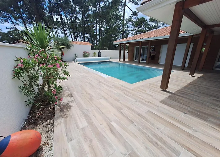 וילה Villa_palms_mimizan_plage Jolie 12 Personnes, Piscine Chauffee Et A Pied Mimizan-Plage